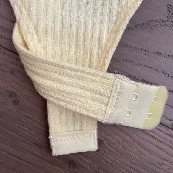 OW Intimates Scandinavia Twiga 1 Shoulder Ribbed Poly Bodysuit Pale Yellow Sz 2 - Picture 4 of 12